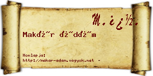 Makár Ádám névjegykártya